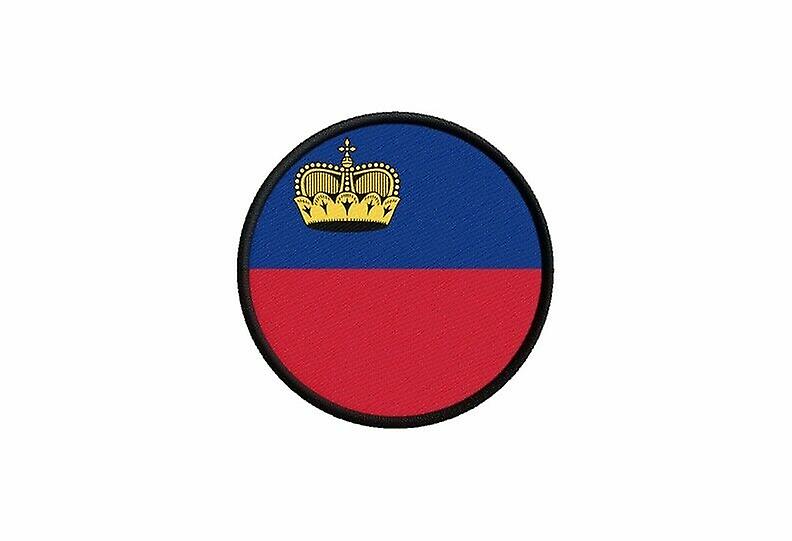 Patch ecusson flag liechtenstein prints thermosticker round round