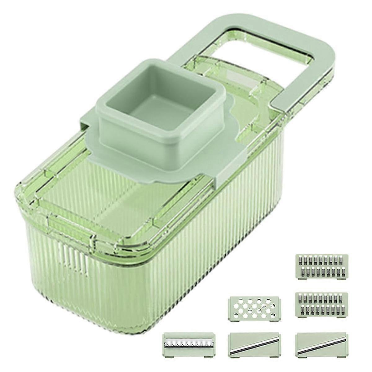 , Shredders with Clear Container, Multifunctional Manual Food Grater, Detachable Kitchen Slicing Tool A