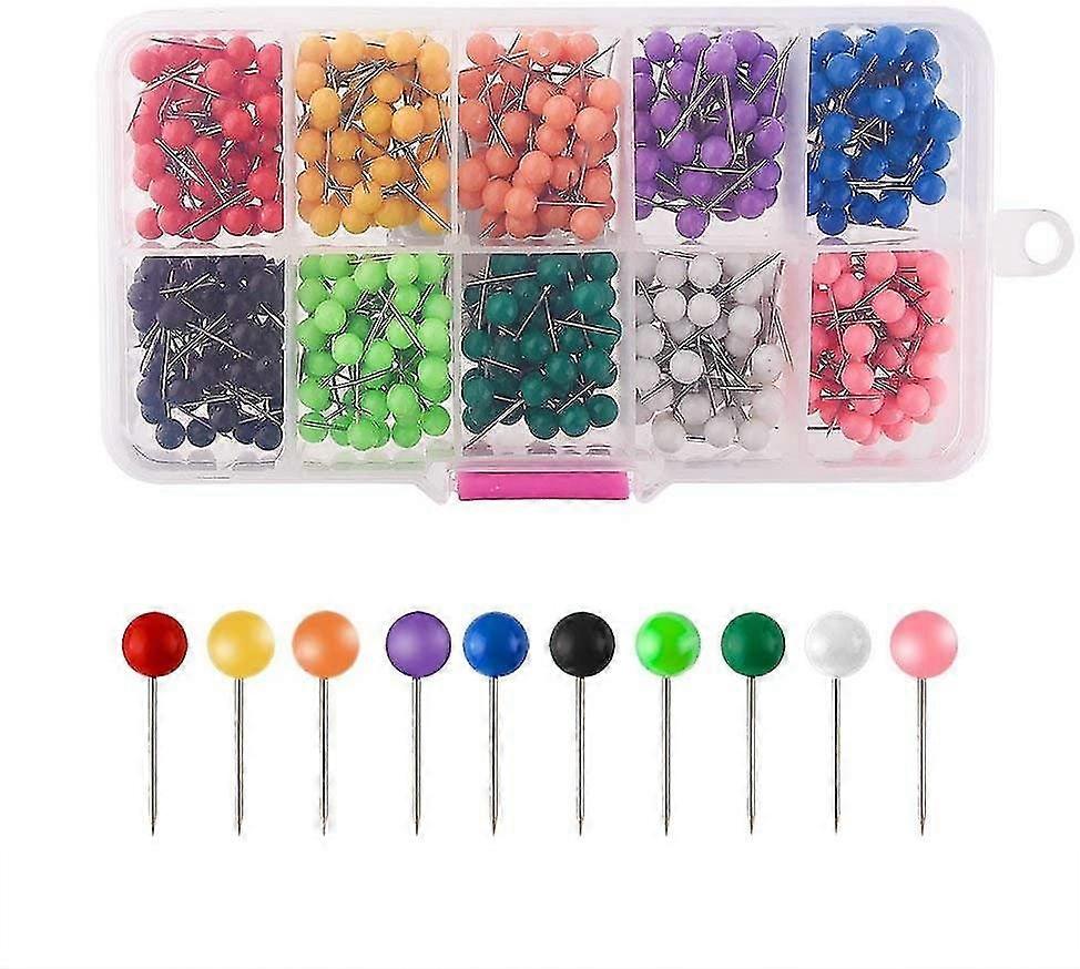 500 Pieces Map Tacks Push Pins Head, Pins And Tacks, Travel Map Push Pins Head