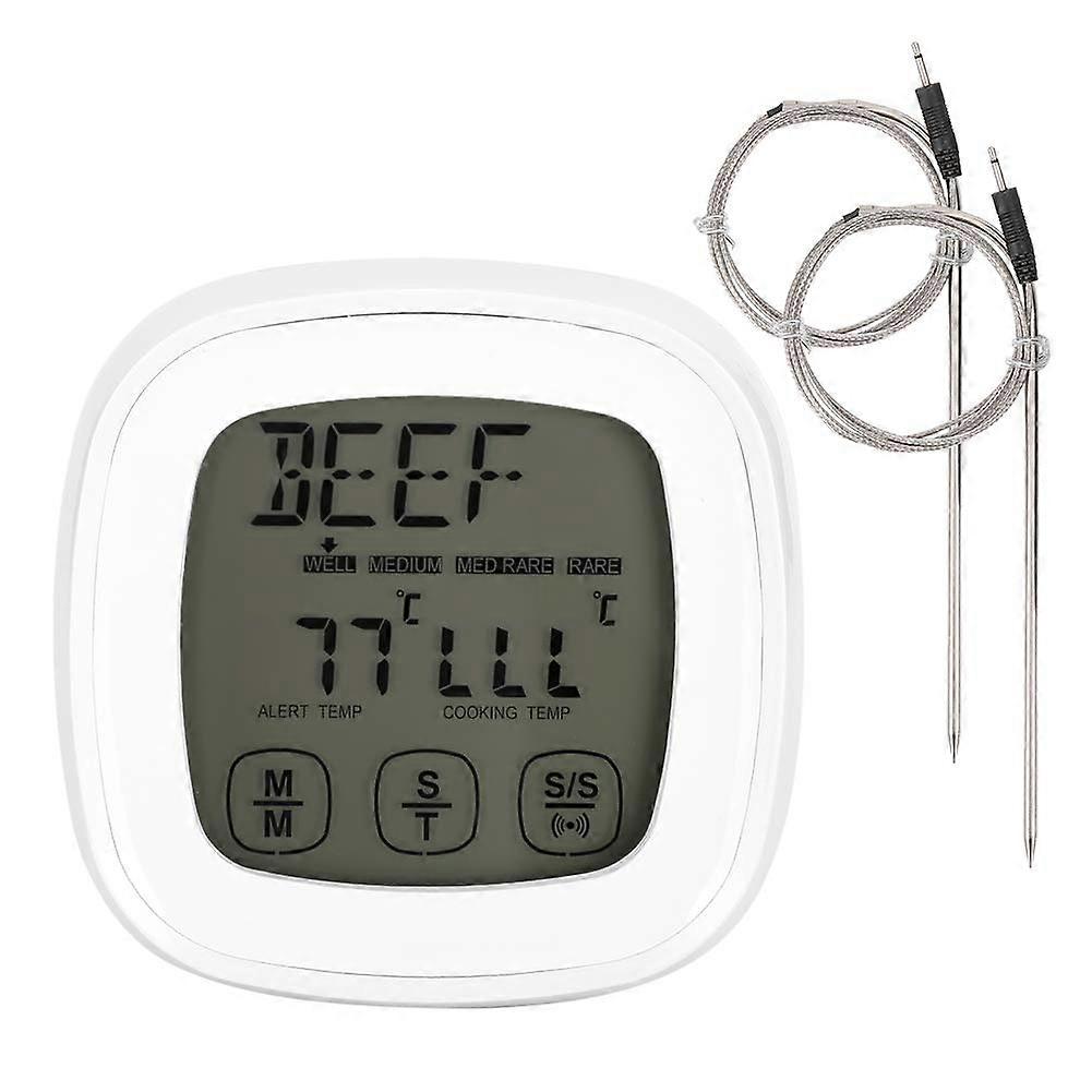 Digital Meat Thermometer, Instant Read Touch Screen Cooking Thermometer with Timing Function, Grill Thermometer for Grilling Frying Baking