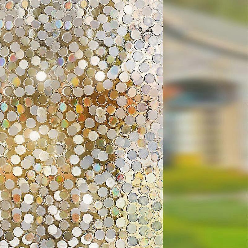 45200cm Electrostatic Strip Film for Bathroom Window, Guarantee Privacy, Circle Pattern