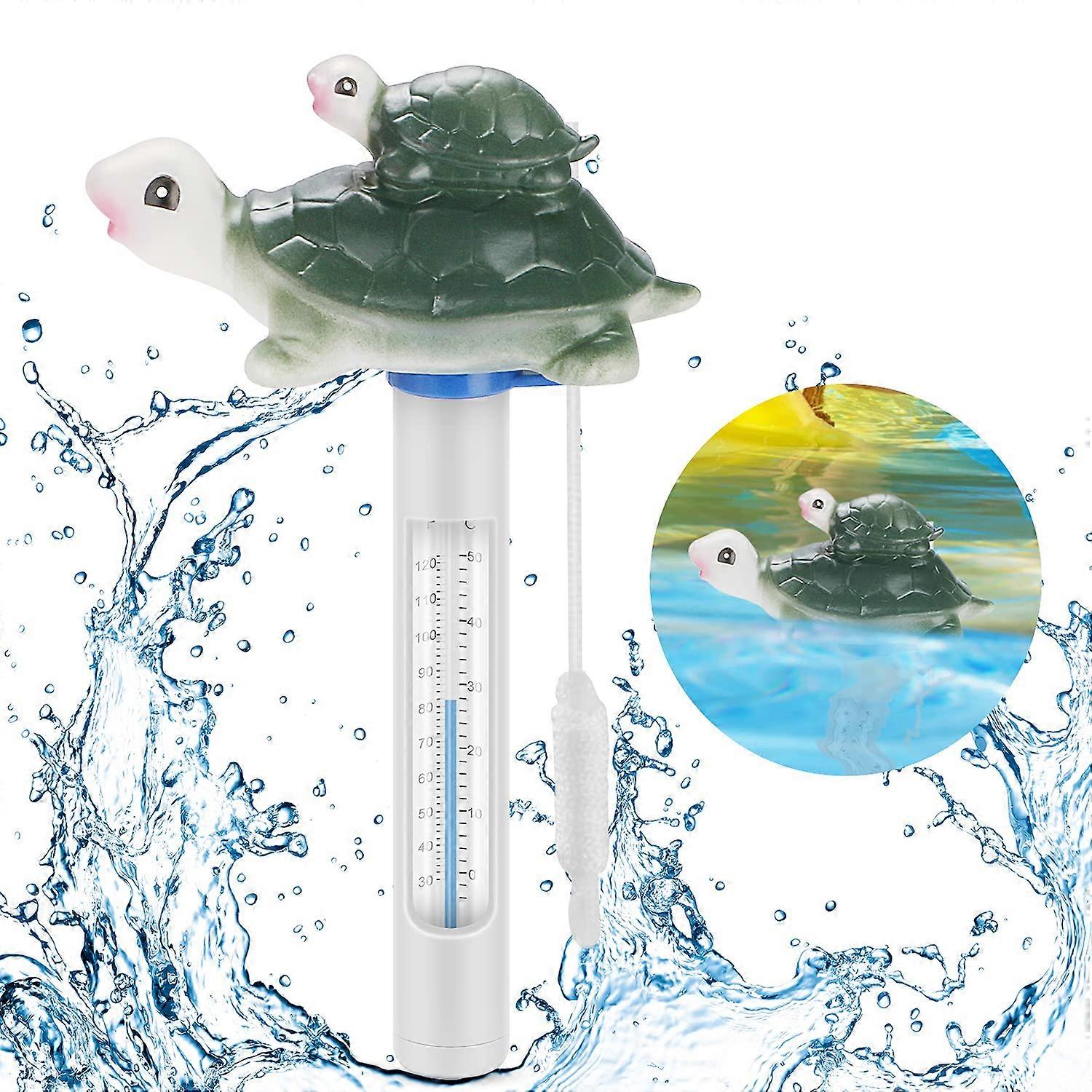 Floating Pool Thermometer, Water Temperature Thermometer with Lanyard and Breakfast for All Outdoor and Indoor Pools Spas Aquariums Jacuzz Fish Ponds