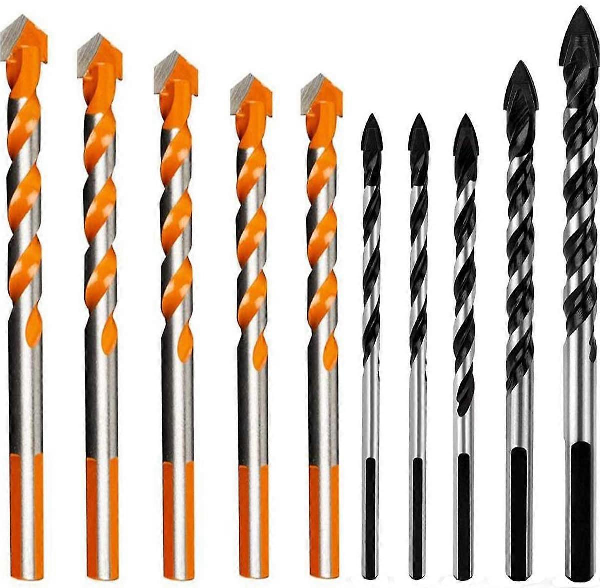 10PCS Masonry Drill Bit Tungsten Carbide Tile Drill Bits Professional Drill Bits 6mm/8mm/10mm/12mm