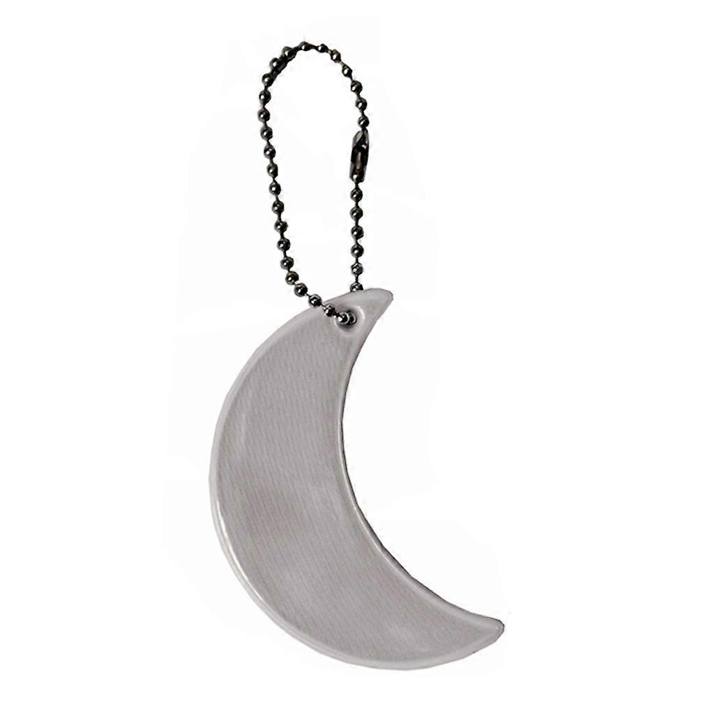 High Visibility Moon-Shaped Hanger For Bag Pendant Walk Car Reflective Keychain