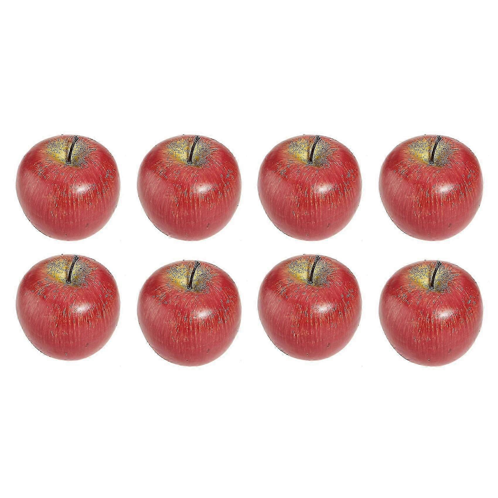 8 store kunstige røde epler-dekorativ frukt