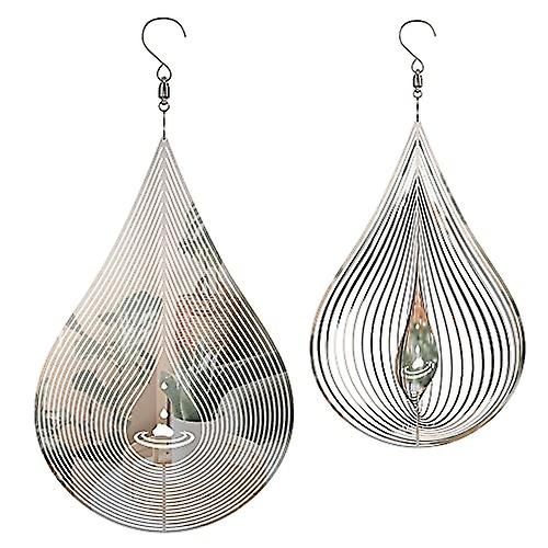 Creative hanging metal piece 3D three-dimensional rotating wind chime decoration