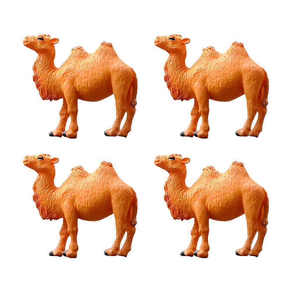 4PCS Miniature Camel Models PVC Camel Figurine Animal Model Desktop Ornaments Kids Toy