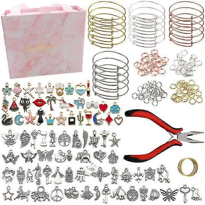 300db bangle karkötők Making Kit, Charm karkötő making kit