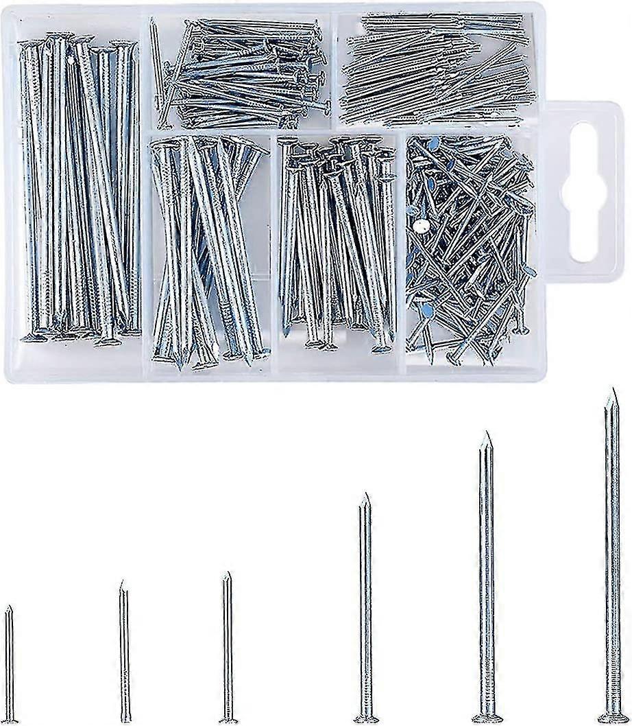 Nails Set, 240 Pcs Cement Nail Countersunk Nails For Attaching Photo Frames (6 Sizes)