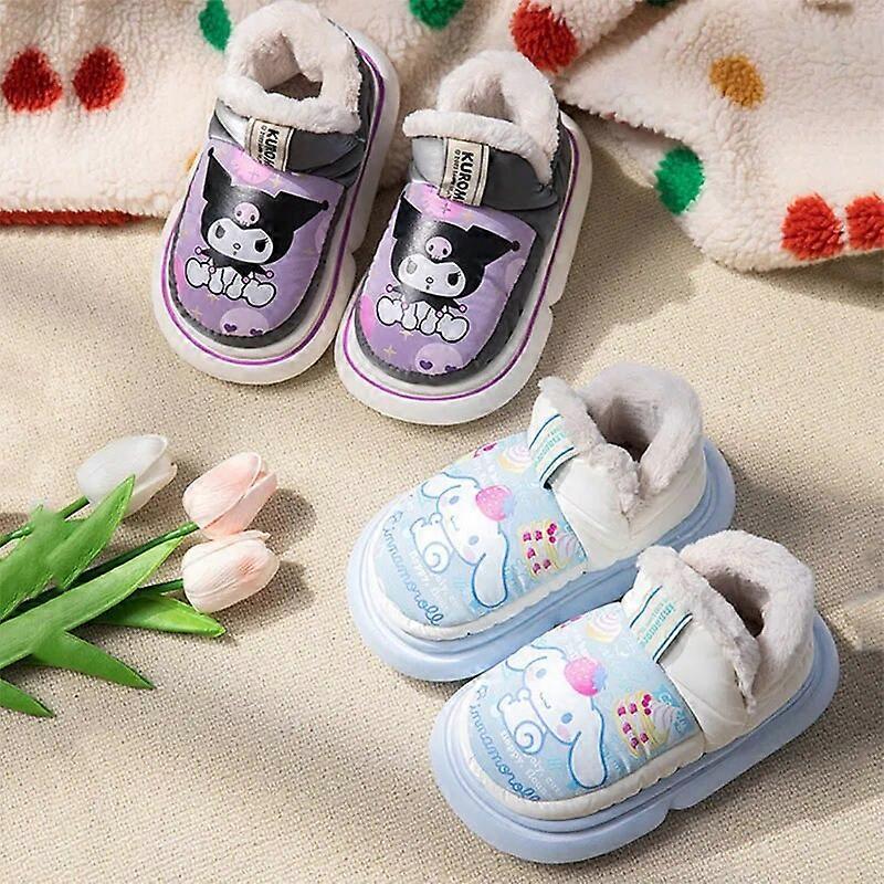 Kawaii Sanrio أنيمي القطن النعال Hello Kittys My Melody Kuromi Non-Slip للماء دافئ سميكة أسفل أحذية قطنية هدية للبنات
