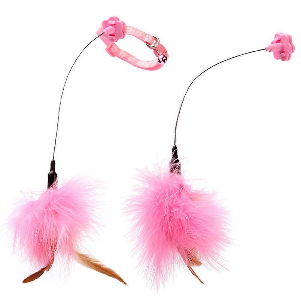 2pcs Funny Cats Stick Interactive Cat Plumes Toys Cat Teaser Stick Toy Cat Plaything