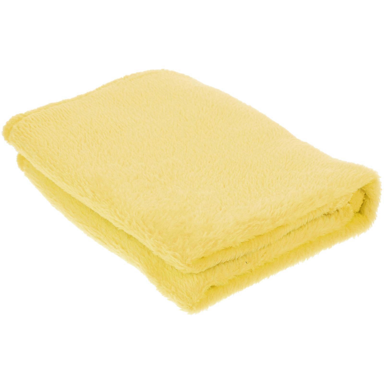 Gorgeous Flannel Fleece Pet Blanket Cozy Towel Solid Color Pet Blanket(Yellow)