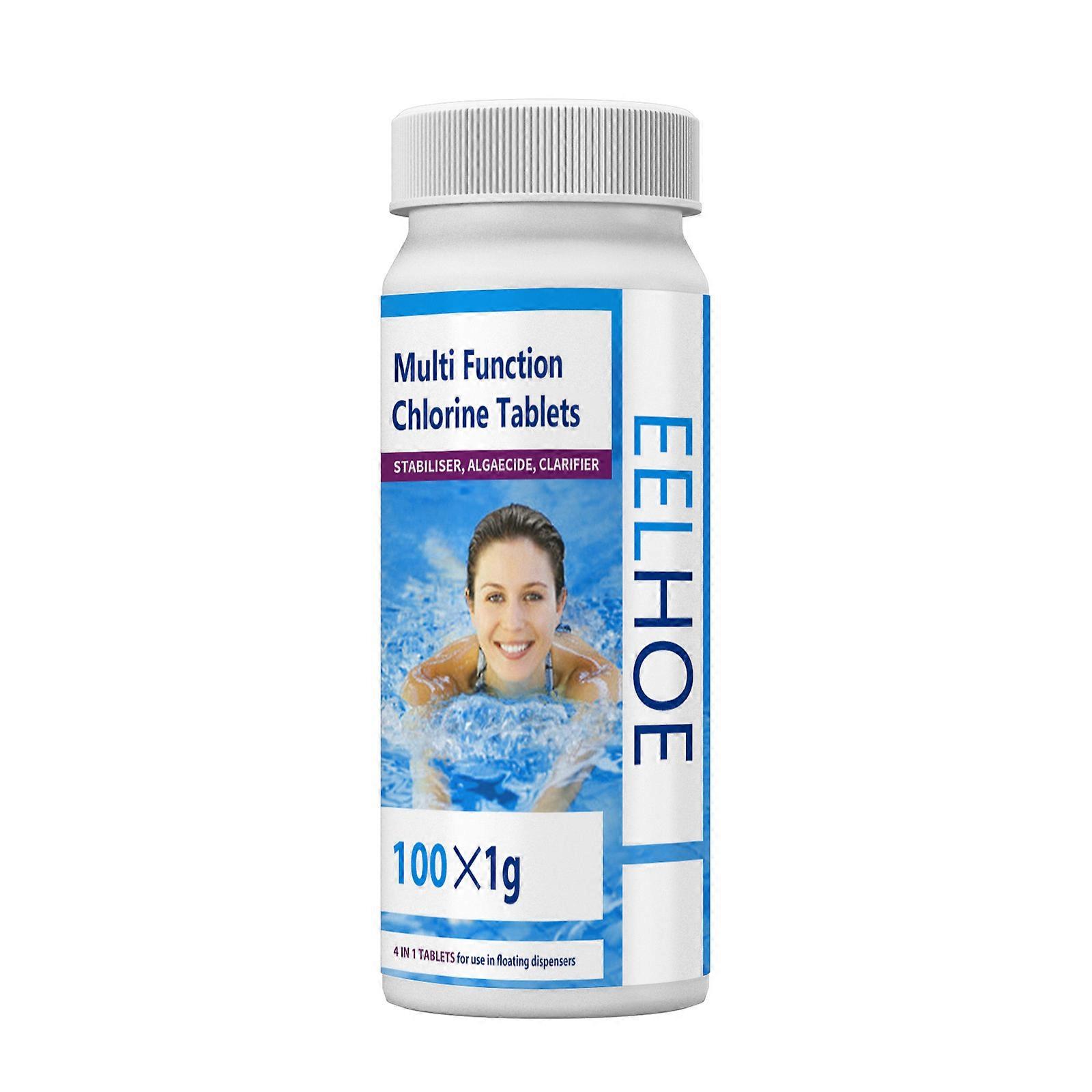 100 comprimés Piscine Nettoyage Tablette Flottant Chlore Baignoire Chimique