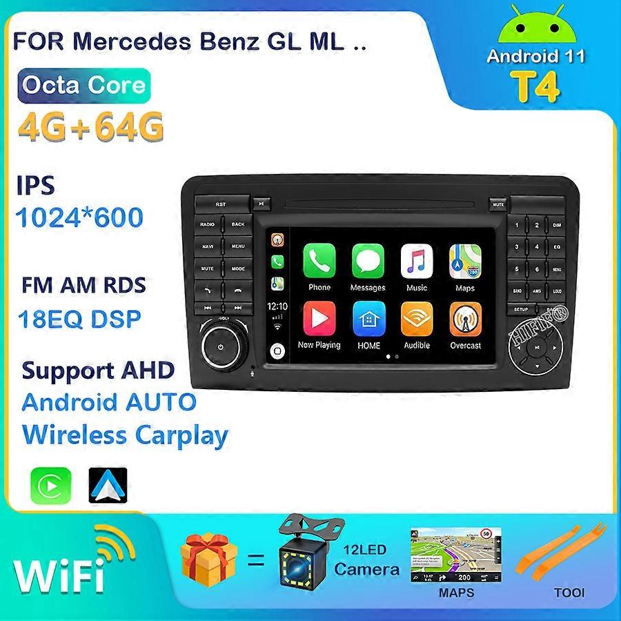 Redkid 8 + 128G Carplay 2Din Android 11 Pour Mercedes ML W164 X164 ML350 ML300 GL500 ML320 ML280 GL3