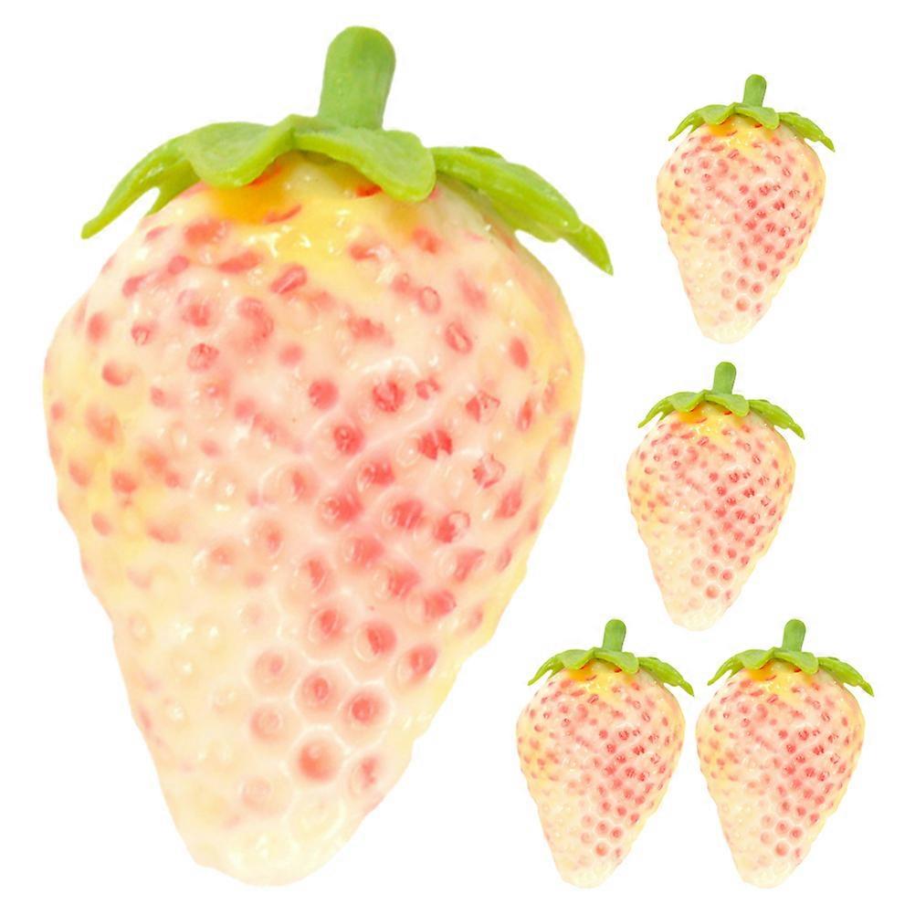 5pcs Artificial Plastic Strawberry Ornament Faux Small Strawberry Model Simulation Fruit Model
