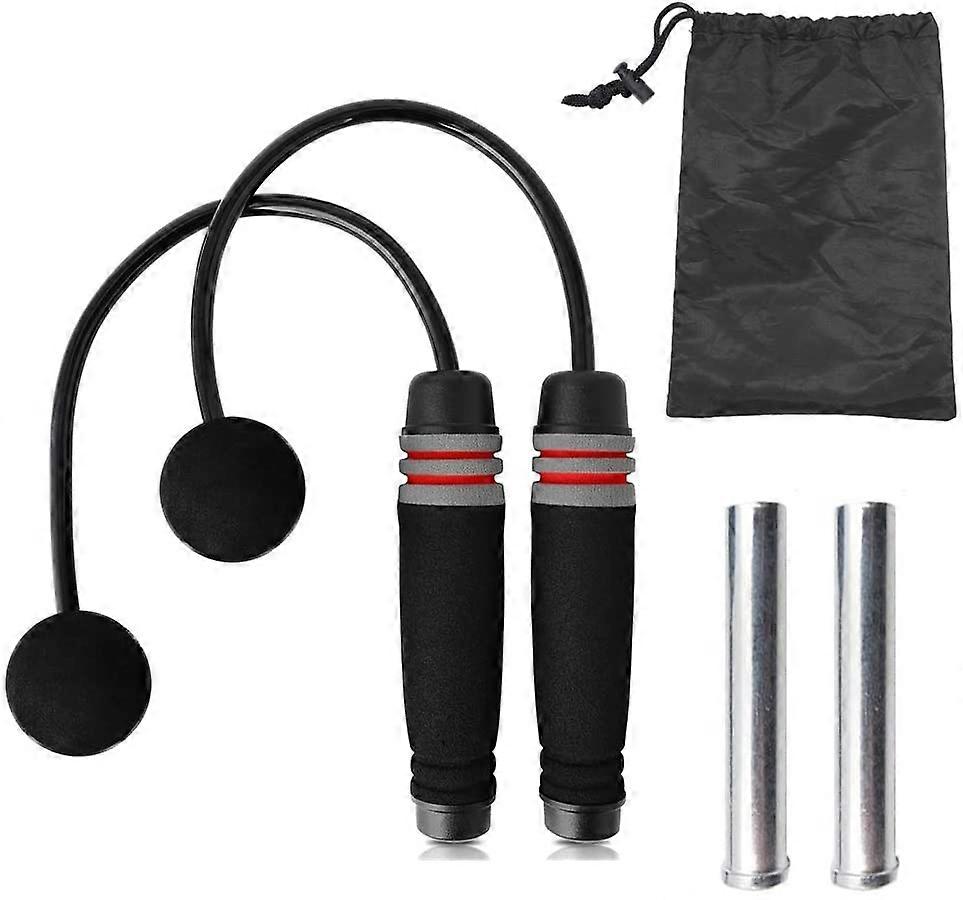 حبل القفز الرياضة قابل للتعديل حبل القفز اللاسلكي مع كتلة تحميل معدنية مرجحة