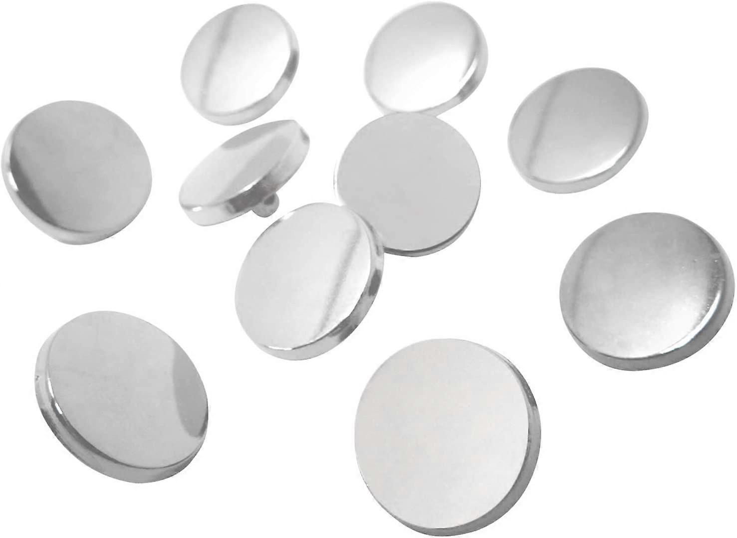 50PCS المعادن جولة أزرار مسطحة معطف سترة قميص أزرار السراويل للخياطة الحرف اليدوية (15mm)
