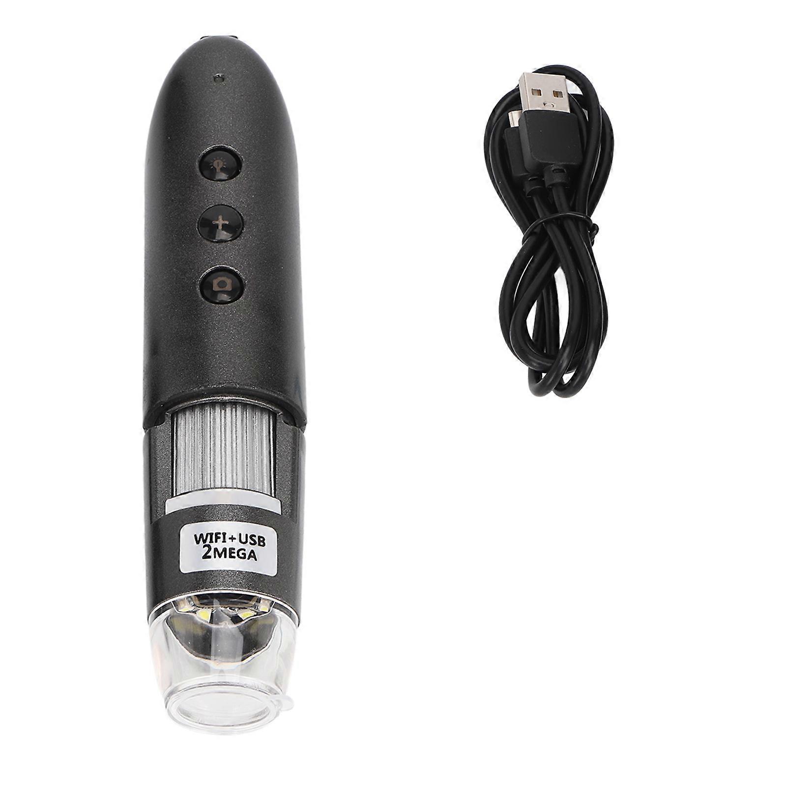 200X Magnification Skin Hair Scalp Detector 2MP Wifi USB High Definition Digital Microscope Skin Analyser Silver Gray