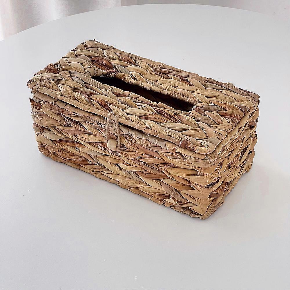 Chzimade Rattan Tissue Box Cover Rectangular Napkin Case Woven Napkin Paper Container Car Napkins Holder Ofiice Home Organizer