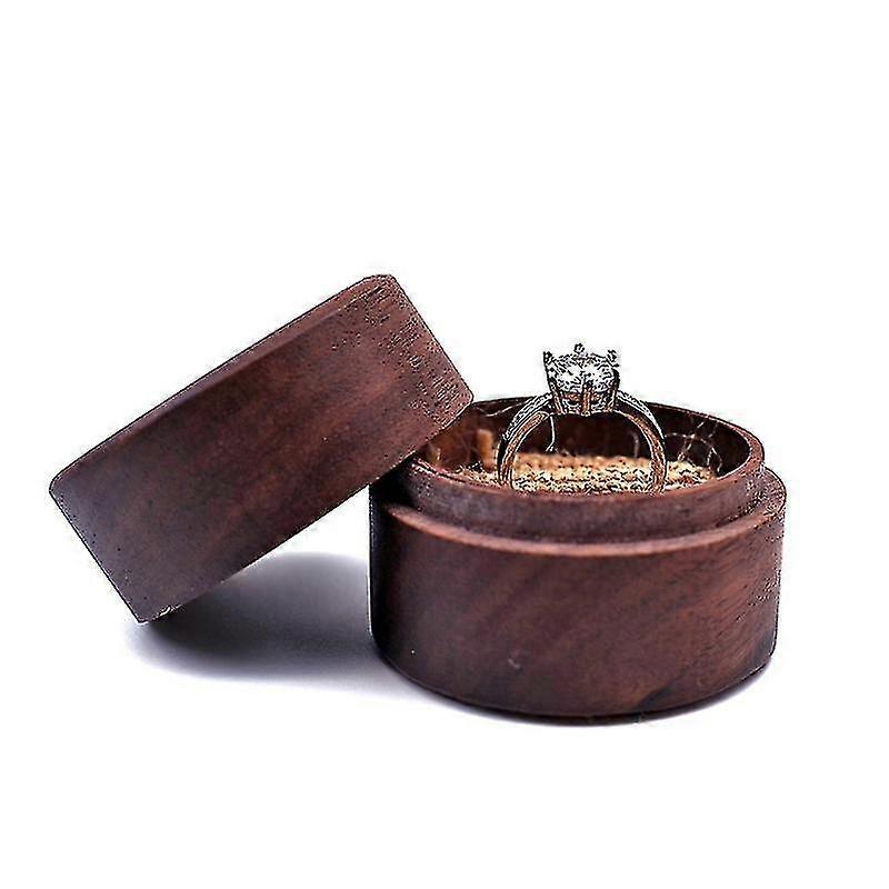 Walnut Jewelry Box Engament Wedding Ring Stora Proposal