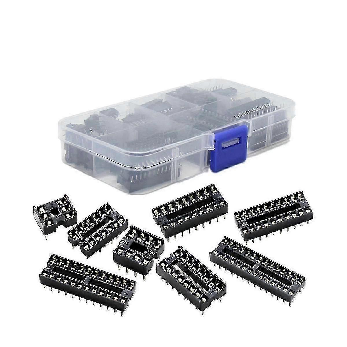 66pcs Ic Chip Holder Ic Socket Chip Base Sample Box Flat Foot