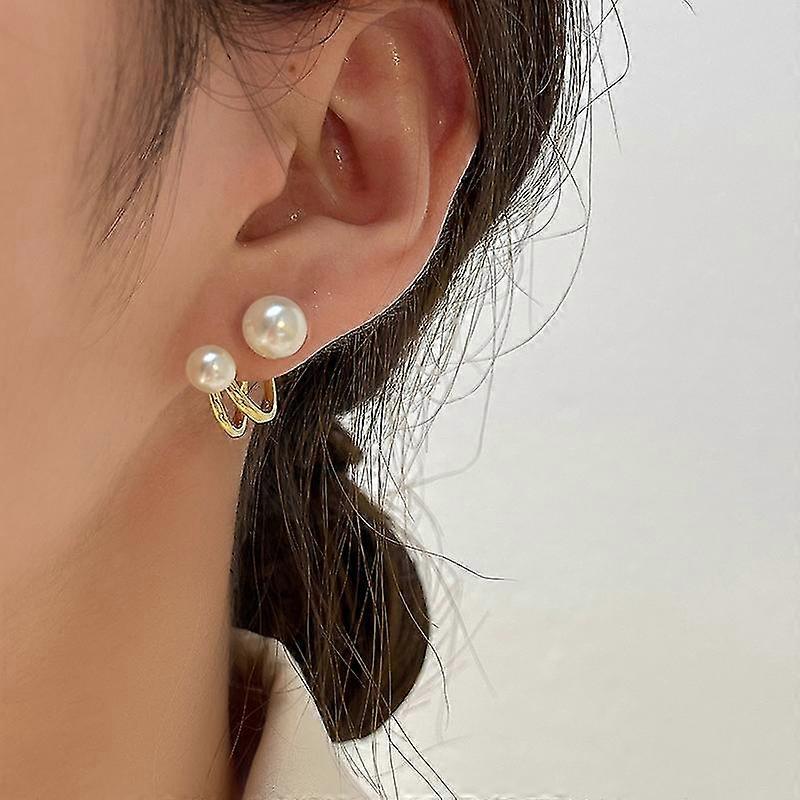 Geometric Pearl Earrings
