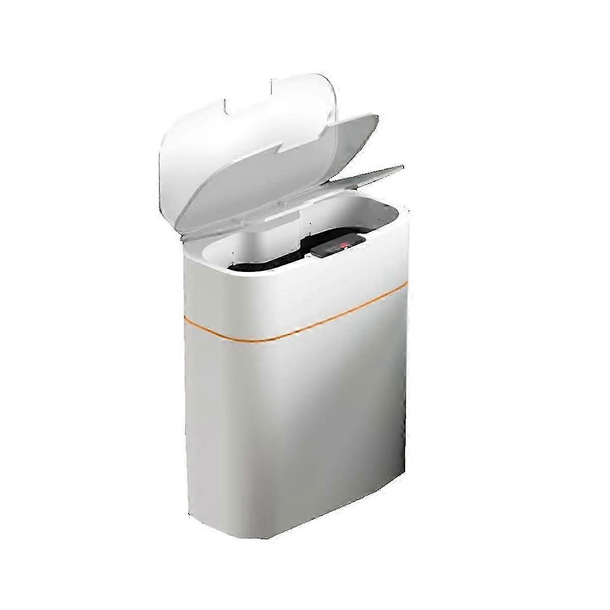 16l Box Trash Can Induction Small Car Box Automatic Smart Dustbin Smart Trash Bin White