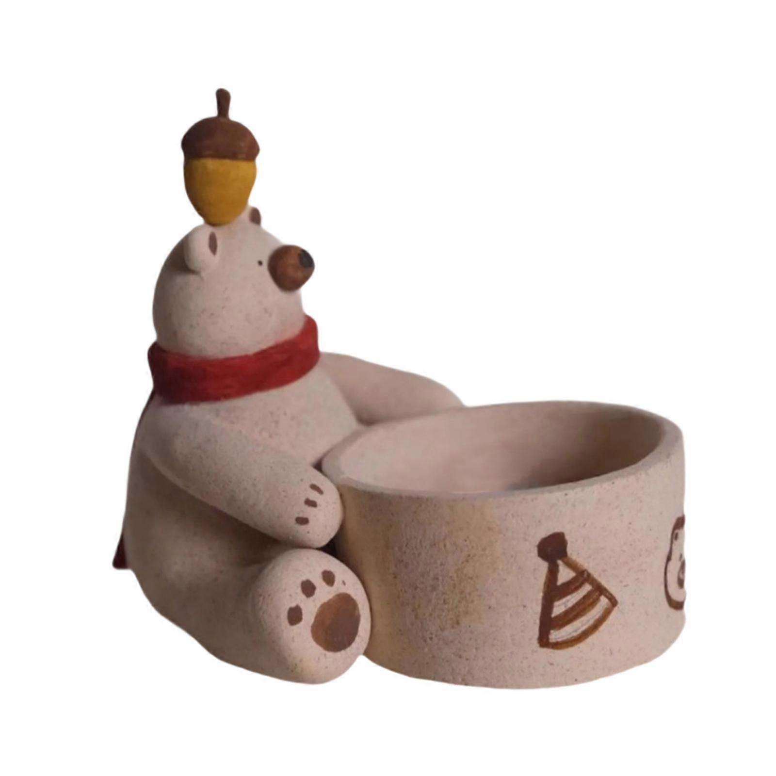 Cute Bear Candle Holder Ideal Gift Table Dining Table Handmade Pillar Holder