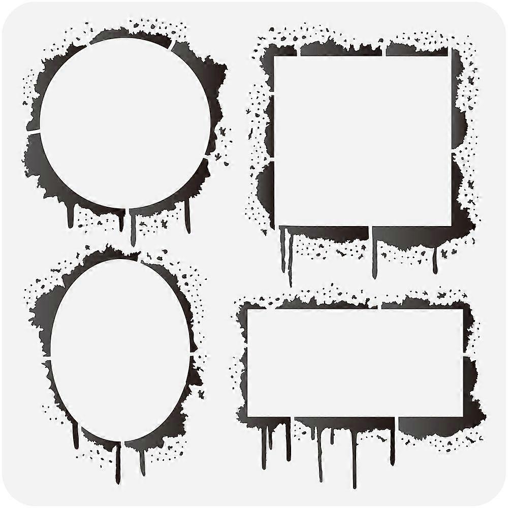 PET Hollow Out Drawing Painting Stencils for DIY Scrapbook Photo Album Dialog Box Pattern 30x30cm