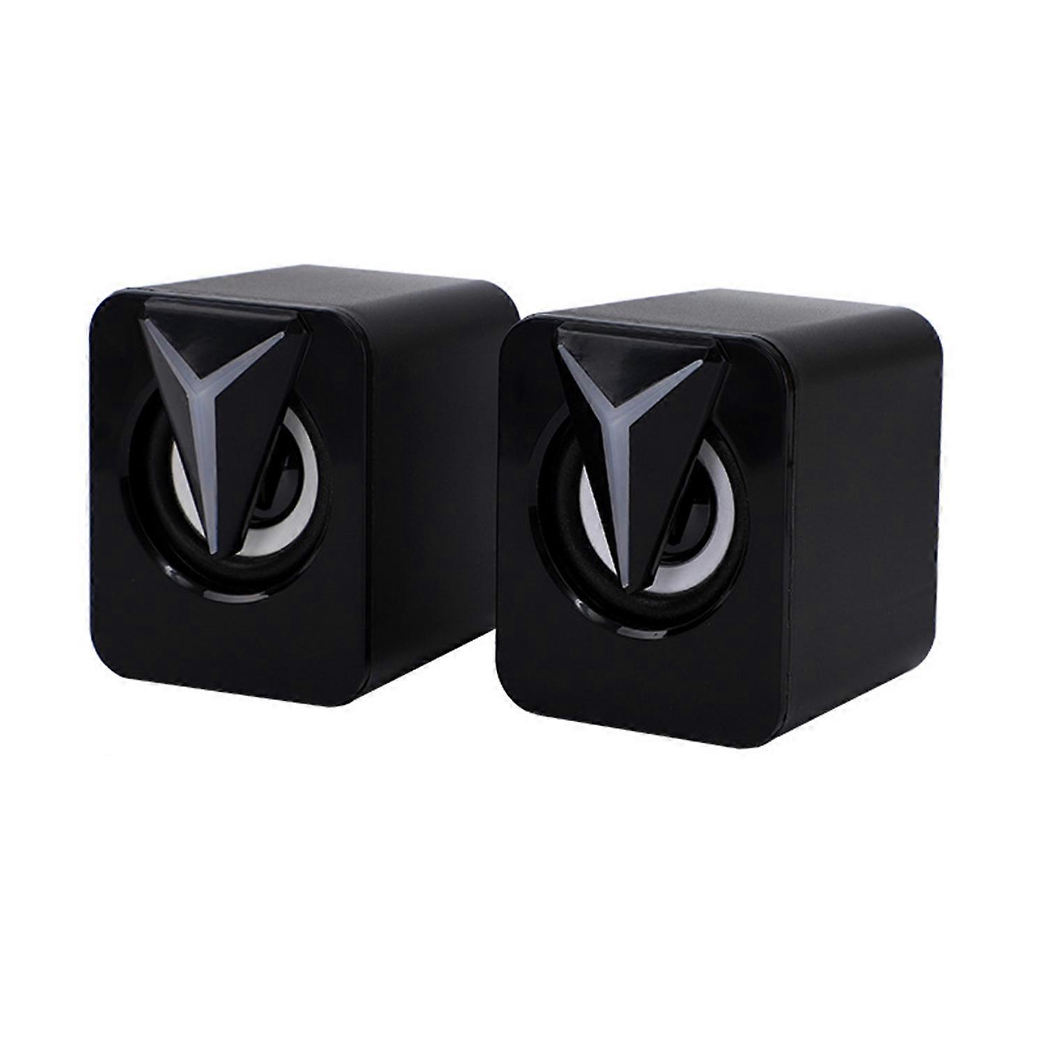 1 Pair Small USB Speaker Sound Box with RGB Light Virtual Surround Sound Computer Laptop Speaker