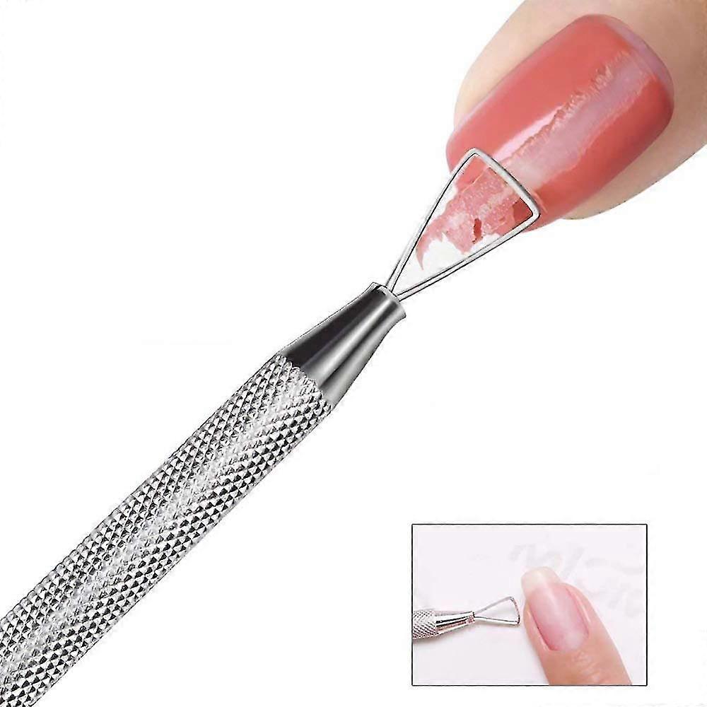 Stainless Steel Cuticle Pusher Triangle Peeler Scraper Nail Art Remover Tool