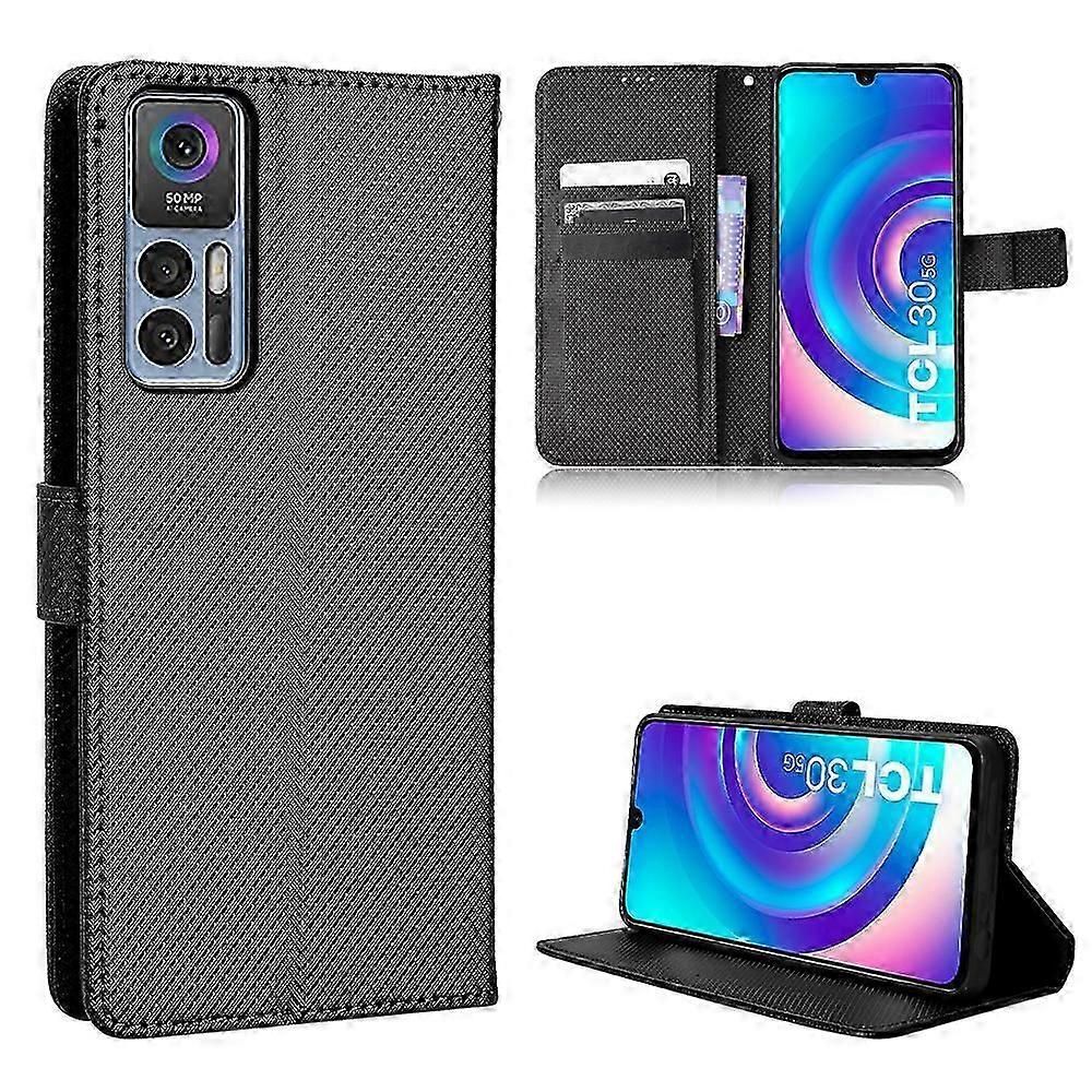 Compatible with TCL 30 5G Wallet Case Diamond Pattern Pu Leather Cover With Magnetic Closure Card Slots