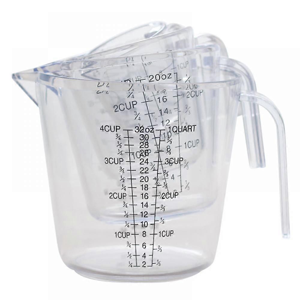 Transparent Plastic Measuring Cup Transparent Container Robust Kitchen And Baking Accessories, 4-piece Set For Accurate Measurement Transparent 150/30