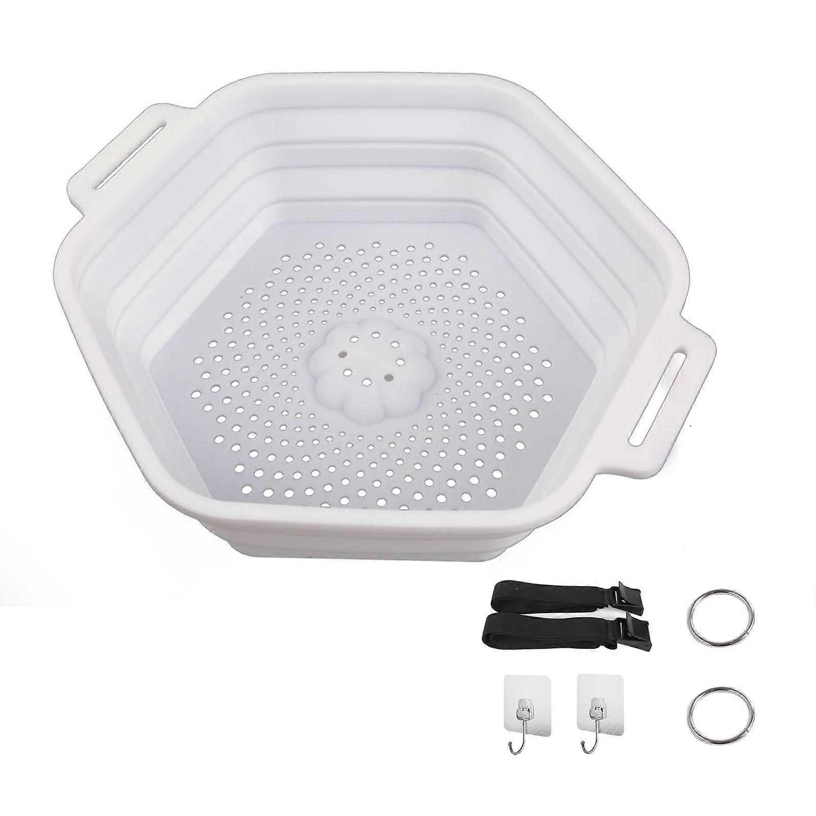 Summer Ice Bath Silicone Tub with Adjustable Strap Foldable Rapid Cooling Under-Showerhead Cold Soak Shower Filter Bucket Ice Shower Contraption