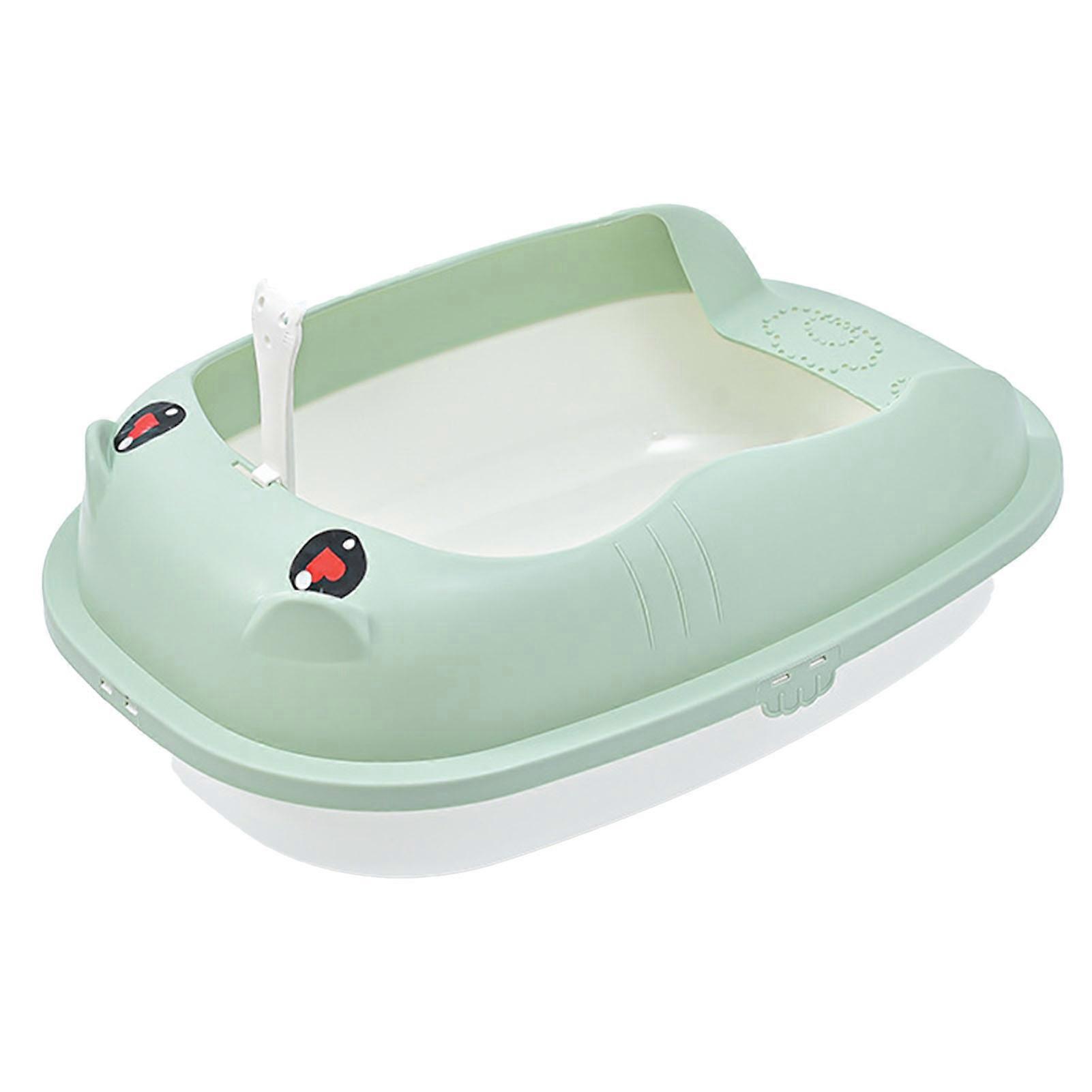 صندوق فضلات القطط شبه مغلق دليل على الرذاذ صندوق مرحاض بلاستيكي كبير السعة مع مغرفة للأصفر الأخضر الداخلي