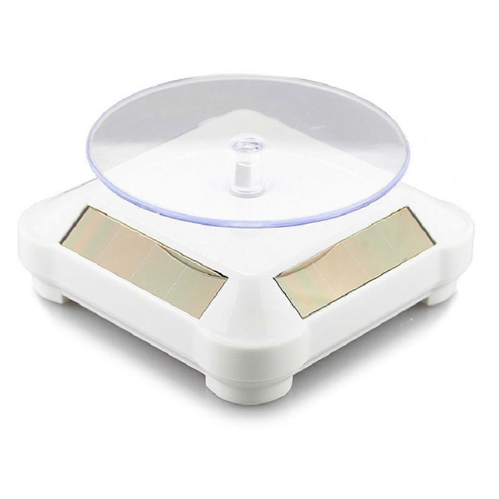 360 Rotating Solar Display Stand Multifunctional Display Brackets Supplies for Watch Mobile Phone Jewelry Organization White