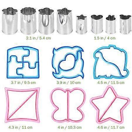 16PCS Sandwich Bread Cutters Cookie Fruit Molds Set for Kids
