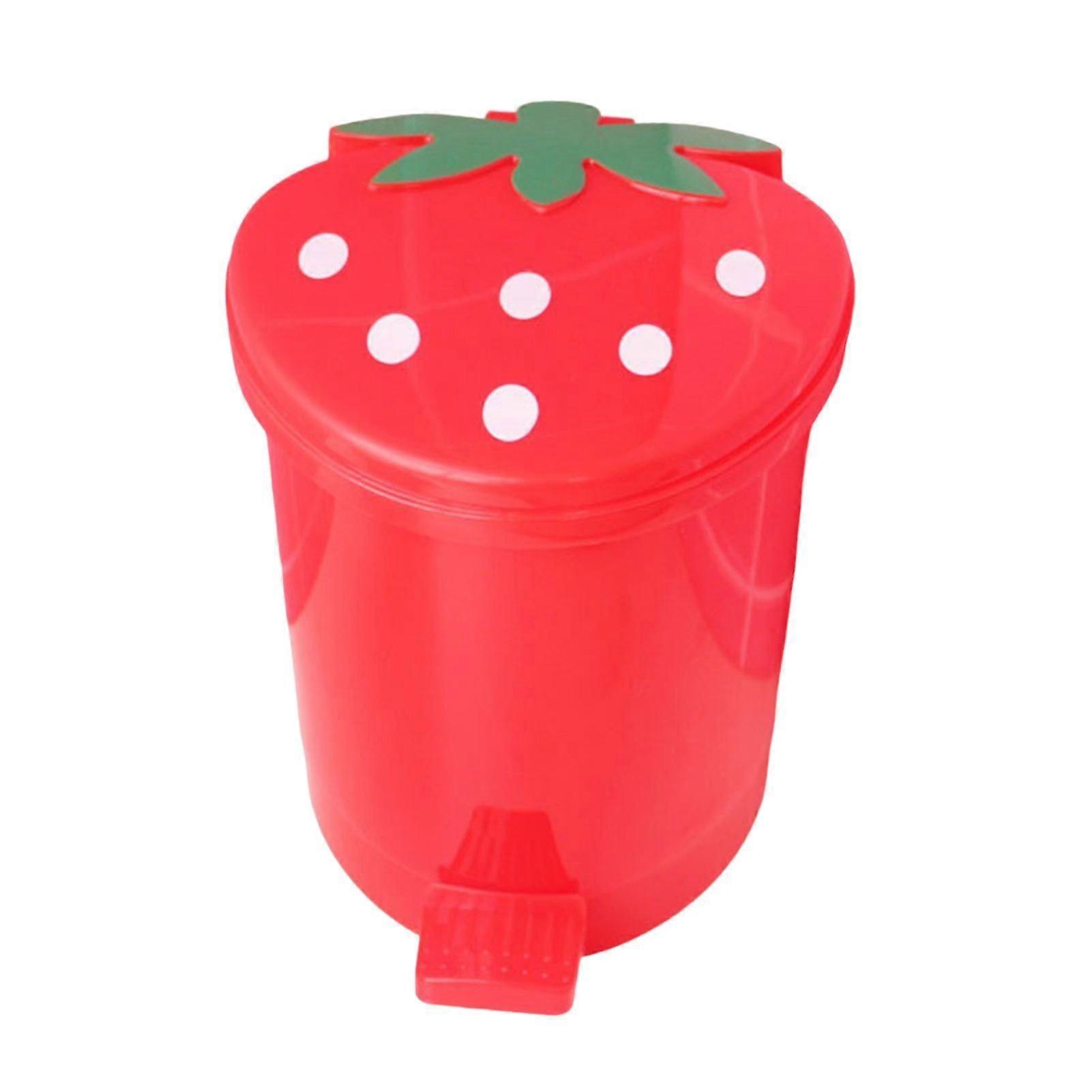 Trash Can Large-capacity Good Weight Capacity Exquisite Shape Convenient High Durability Decorative Plastic Strawberry Style Wastebasket