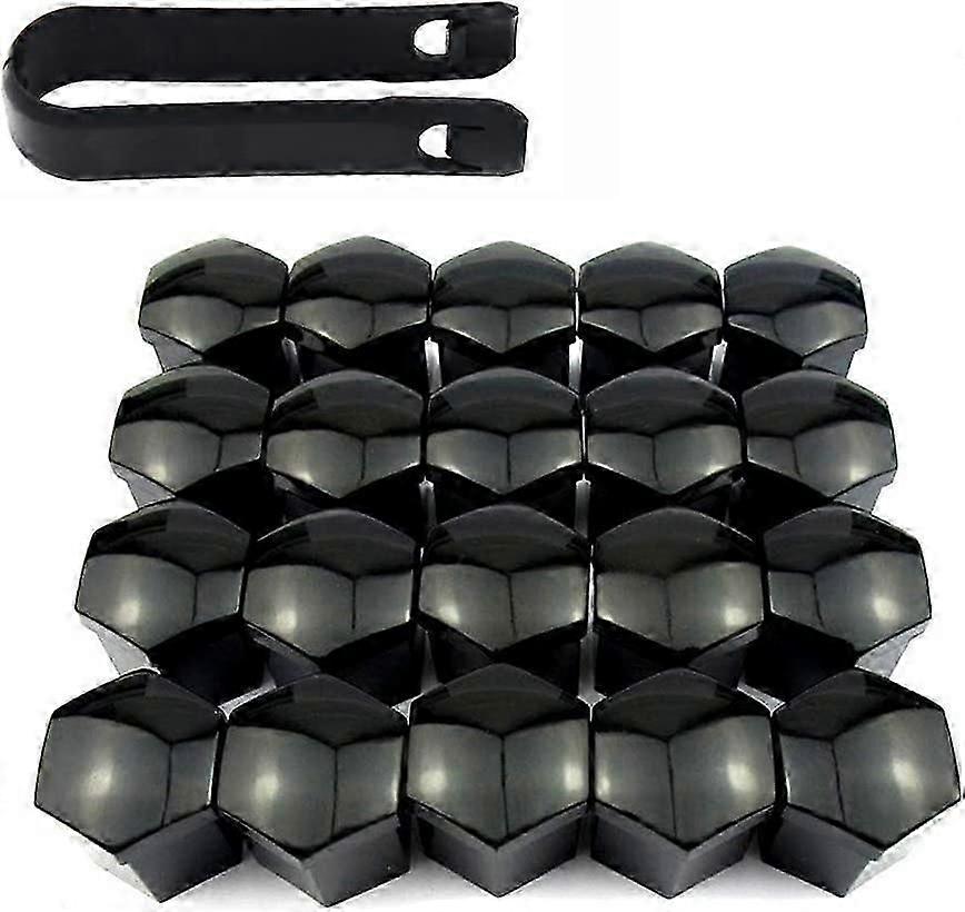20pcs 21mm Wheel Nut Cap,Wheel Bolt Nut Caps Covers,Hexagonal Tire Nut Covers (Black)