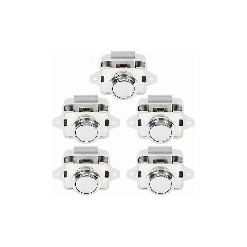 5 Pcs Push Button Locks for RV/Caravan Cupboards and Doors