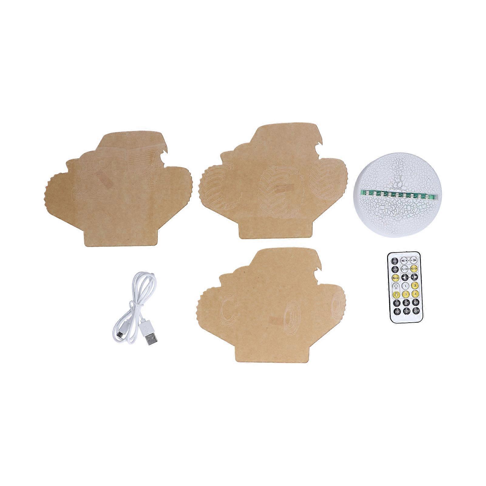 3 Dimensions Night Light RC Car 16 Colors Dimmable Remote Control Touch Sensitive Night Light 5V