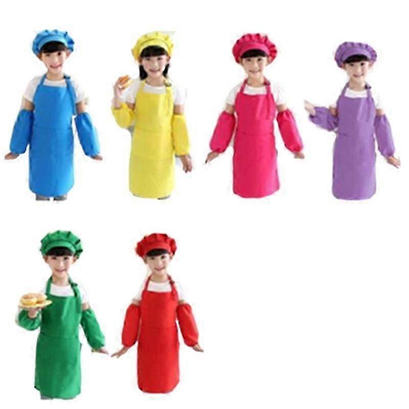 12 Pezzi Cappello Da Chef Set Grembiule, Ragazzo e Ragazza Grembiule Bambini Regolabile Grembiule In Cotone Cucina