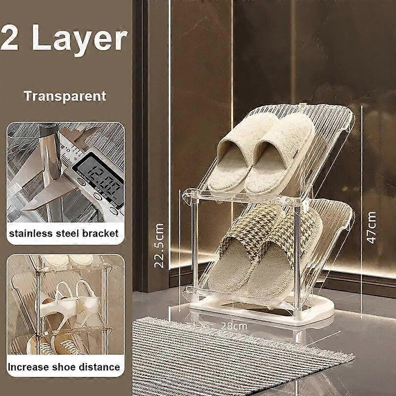 Transparent Shoe Rack Light Luxury Shoe Organizer PET Multi-layer Shoe Shelf Space Saving Shoe Cabinet Home Folding Shelves