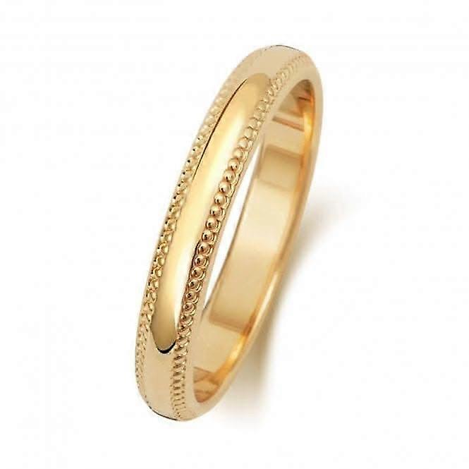 Wedding Band 9K D Shape Millgrain3 mm-1.15 Wedding Ring W183L