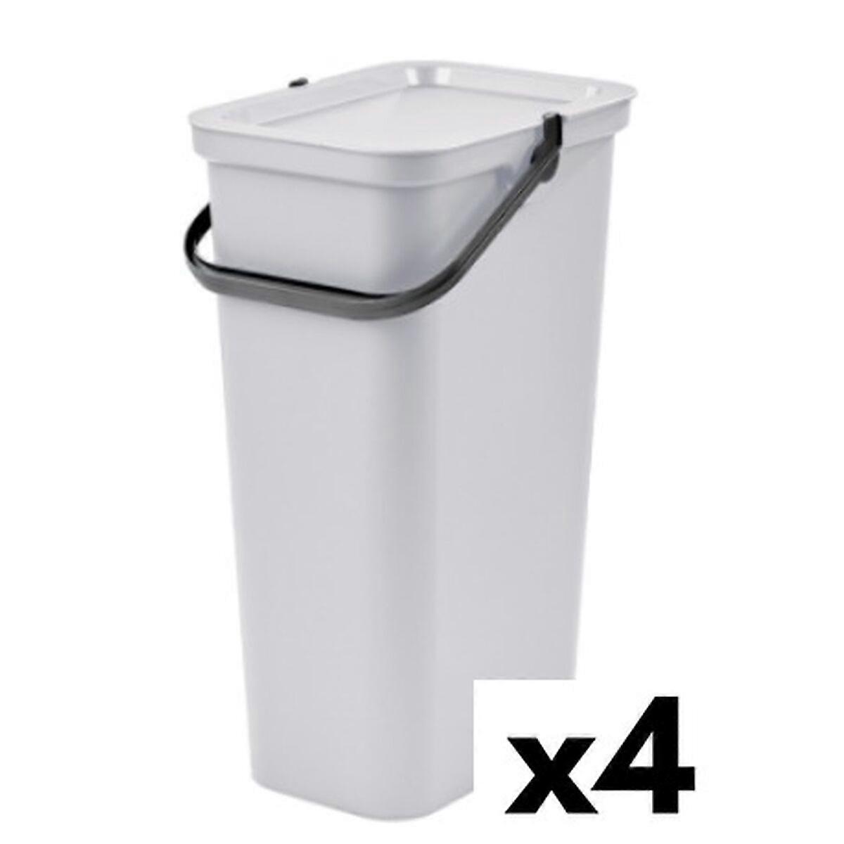 Recycling-Abfallbehälter Tontarelli Moda Weiß 38 L (4 Stück)