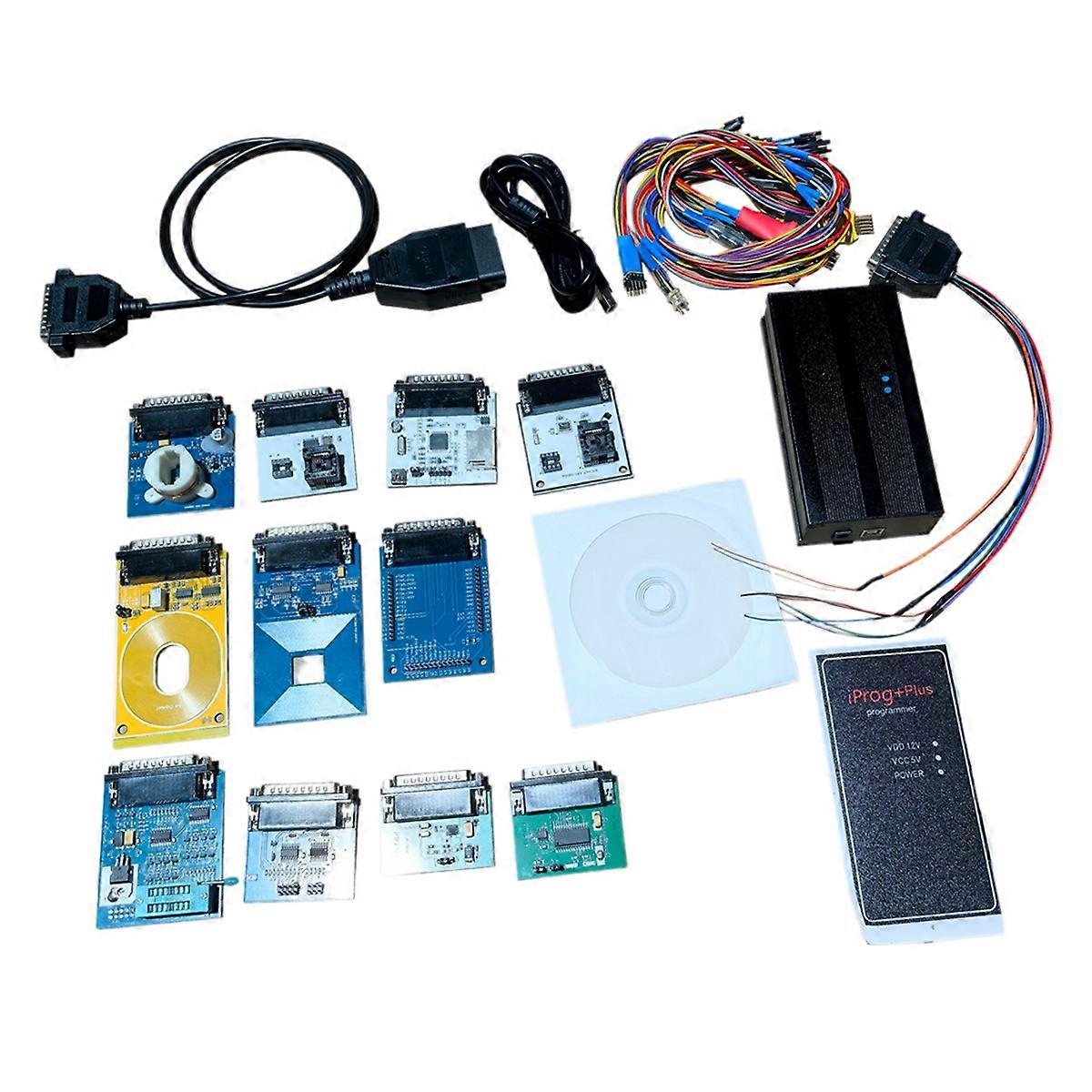 Auto Repair Tool Full Set Iprog+ Plus 12 Adapter V85 Iprog 777 Car Key Programmer Tool Supports IMMO+KM Until 2020