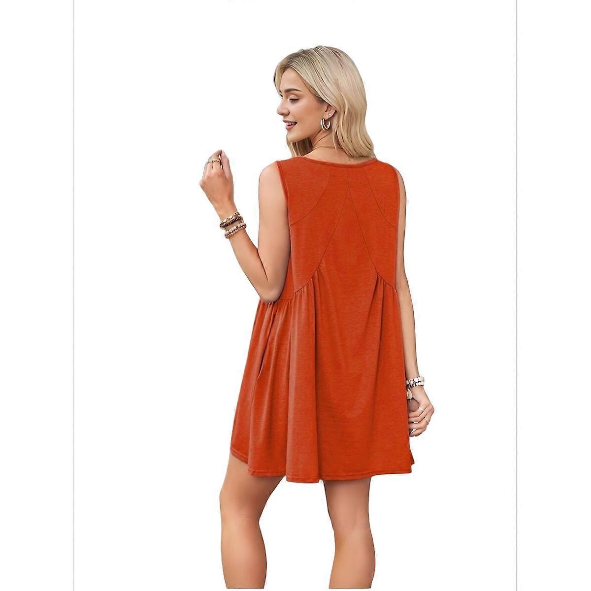 Sleeveless Mini Dress Brick Red XS