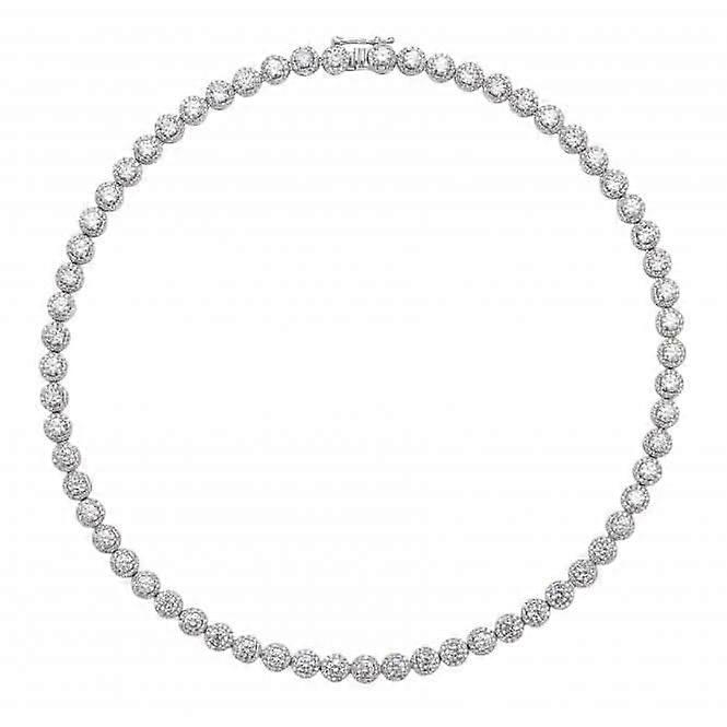 Silver & Co Claw Set 4mm Cubic Zirconia Line Necklace - Elegant Silver & Co Jewelry