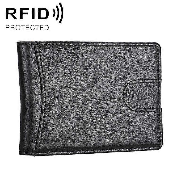 9601 Antimagnetic RFID Mini Crazy Horse Texture Leather Wallet Billfold