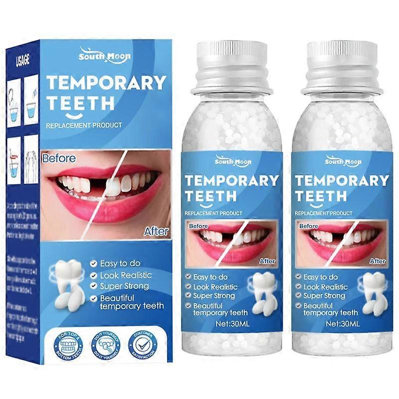 2 Pcs Résine Fausses Dents Gencives Solides Modification des Matériaux De Remplissage Temporaire Dentisterie Restauratrice Hygiène Buccale Soins Dentaires